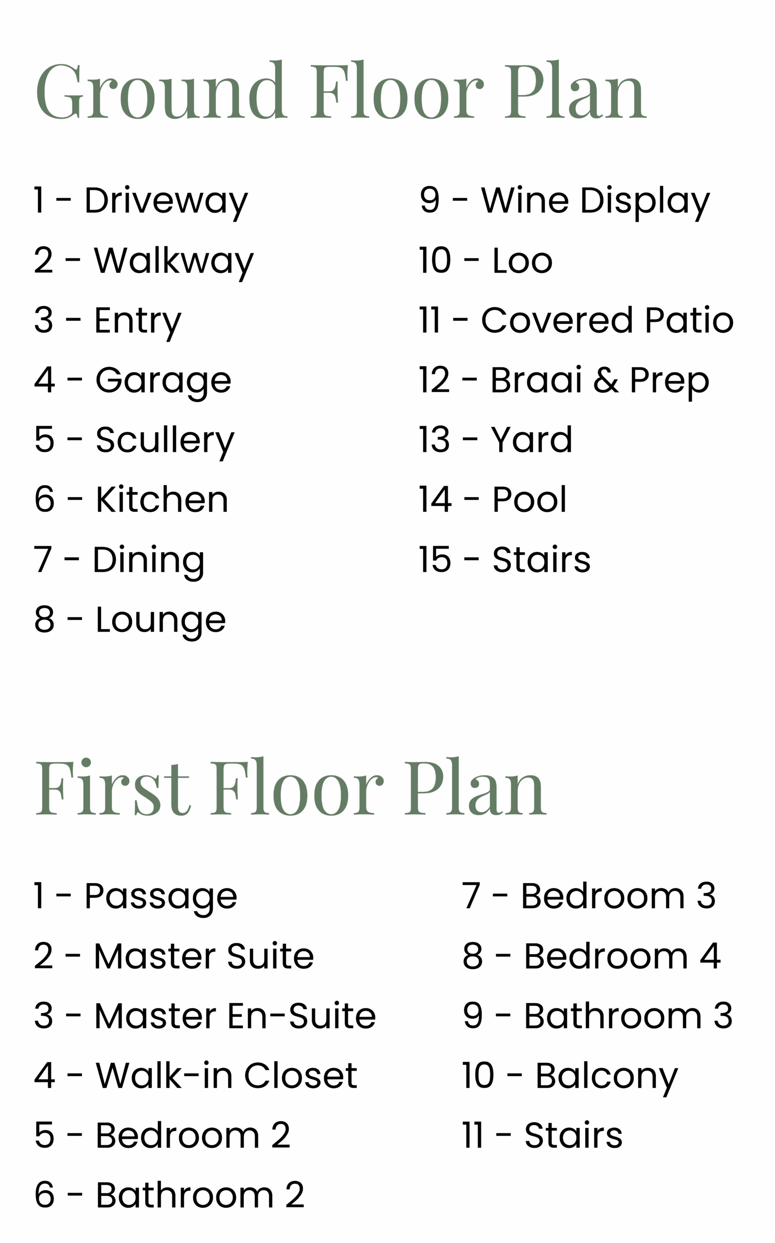 Samara Ridge Villa A - Floor Plans