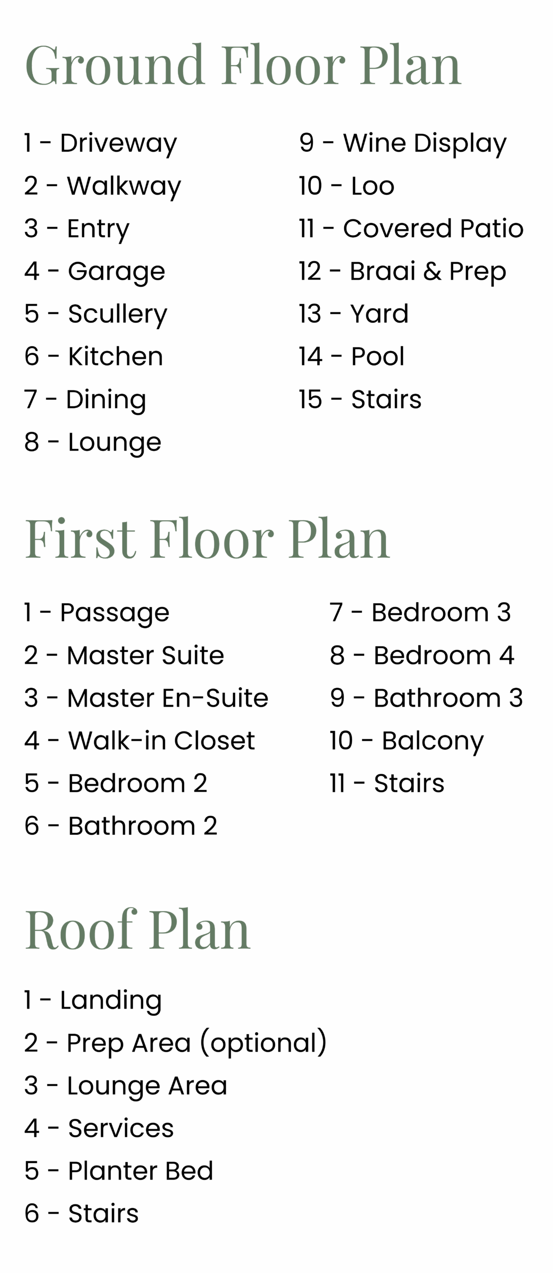 Samara Ridge Villa D - Floor Plans